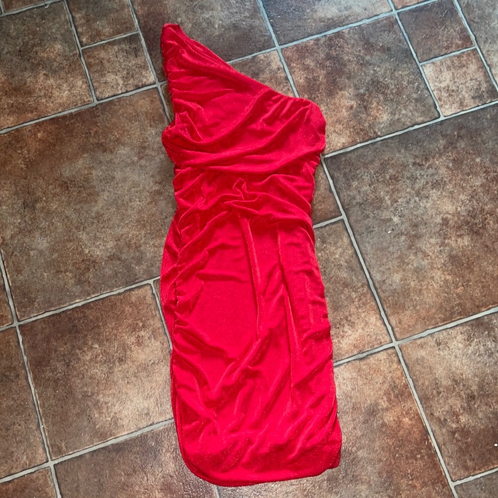 REVOLVE one shoulder Mini Dress Red - small